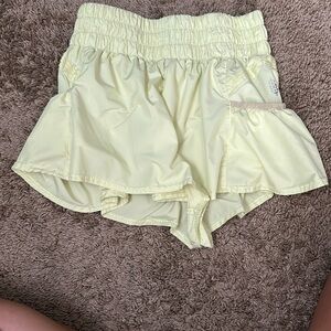Free People Yellow Athletic Shorts